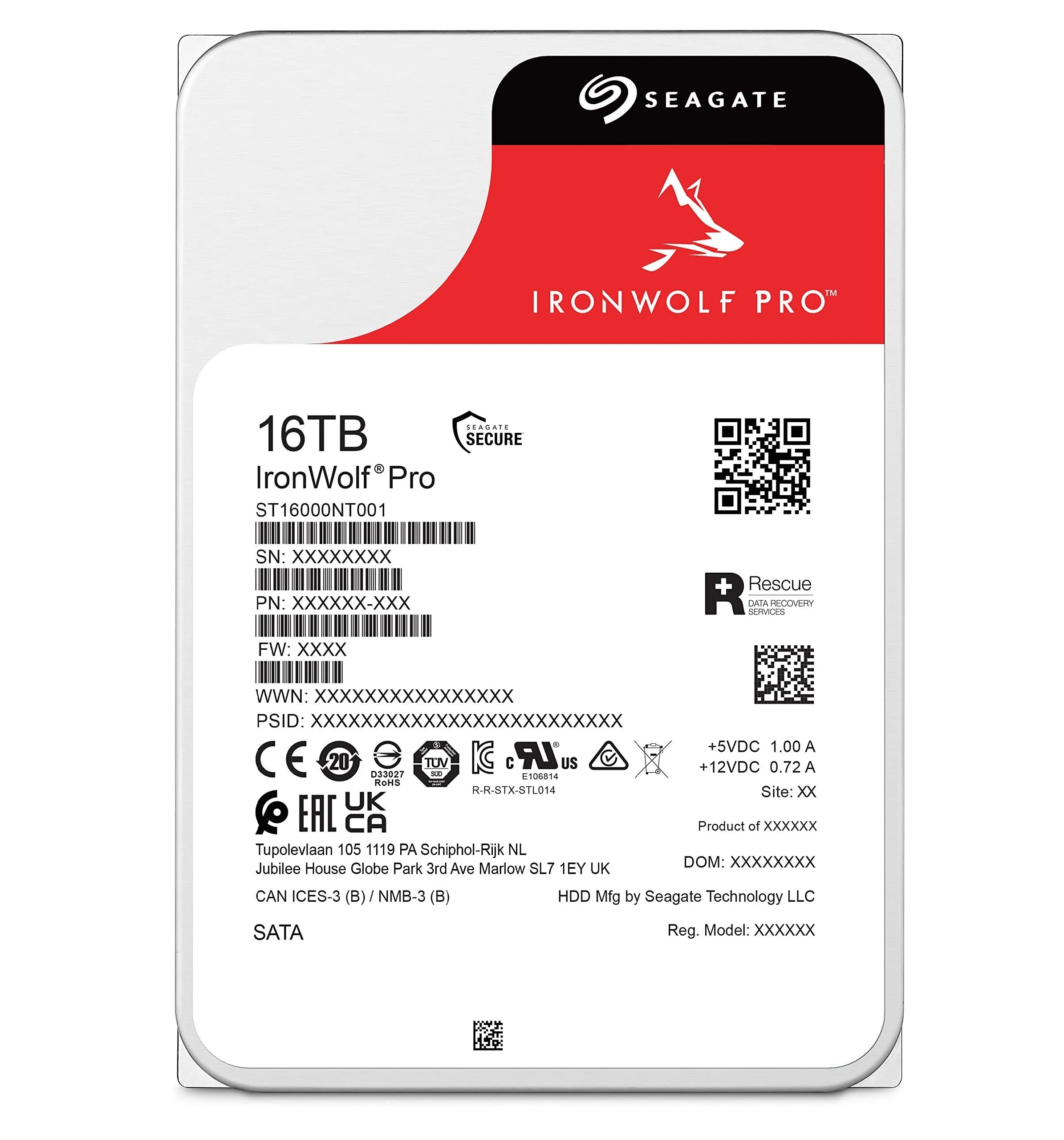 Seagate ST16000NT001 Ironwolf Pro 16TB 7.2K RPM SATA 6Gb:s 3.5inch Internal HDD4 Seagate ST16000NT001 Ironwolf Pro 16TB 7.2K RPM SATA 6Gb/s 3.5inch Internal HDD